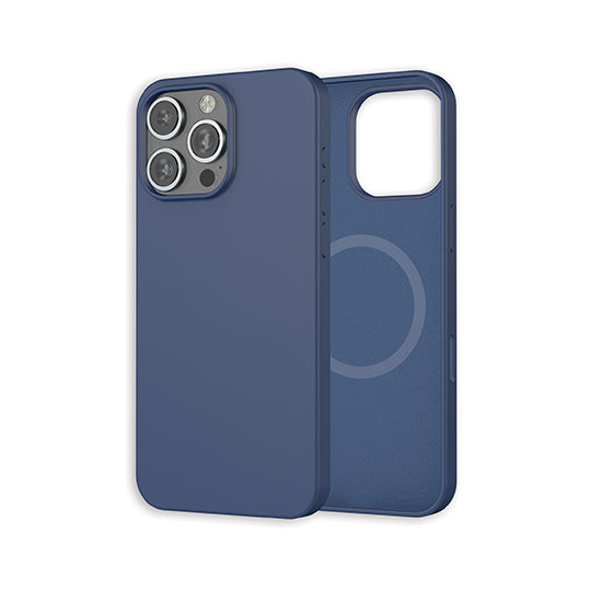 Coque silicone MagSafe iPhone 16 Pro Max Bleu