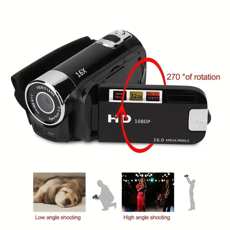 Black 270° Rotating LED Flip Screen Camera – product view 2 | SeeMyMails Marketplace