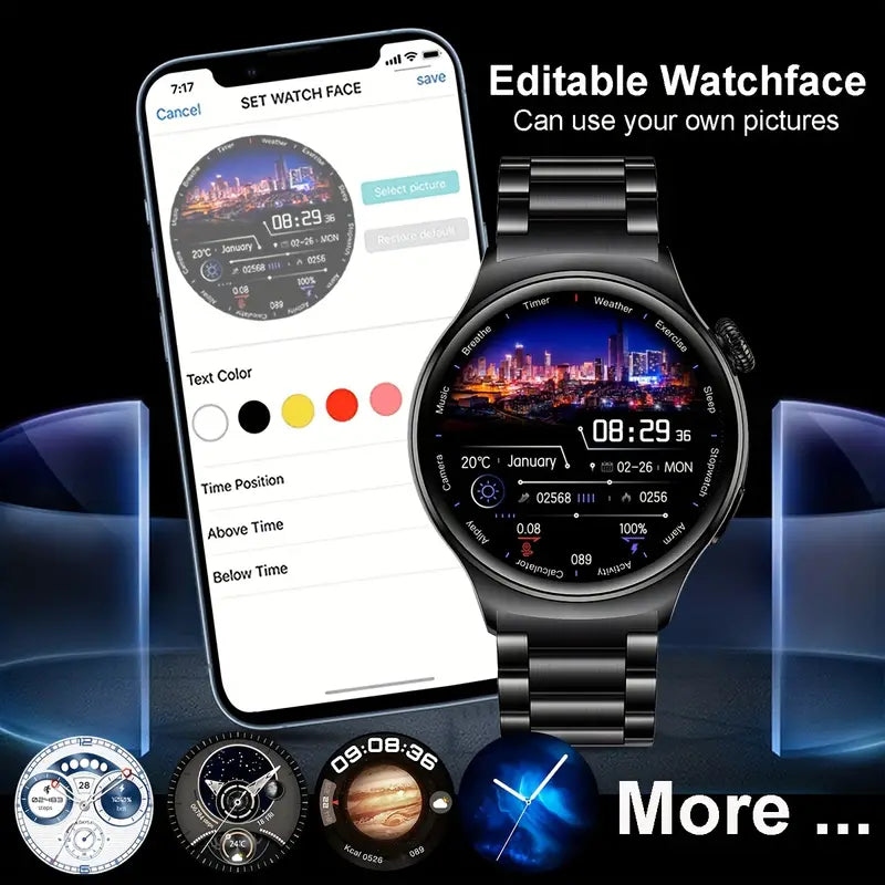 Smart Watch Big Screen Custom Dial Answer Call Fitness Tracker Sport Smart Watch For Men - Black – product image 2 | SeeMyMails Marketplace