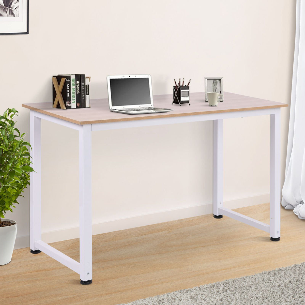 Table ordinateur table salle à manger 120x60x76cm chêne et Blanc Multifonction Grand Plateau Cadre R – product view 9 | SeeMyMails Marketplace