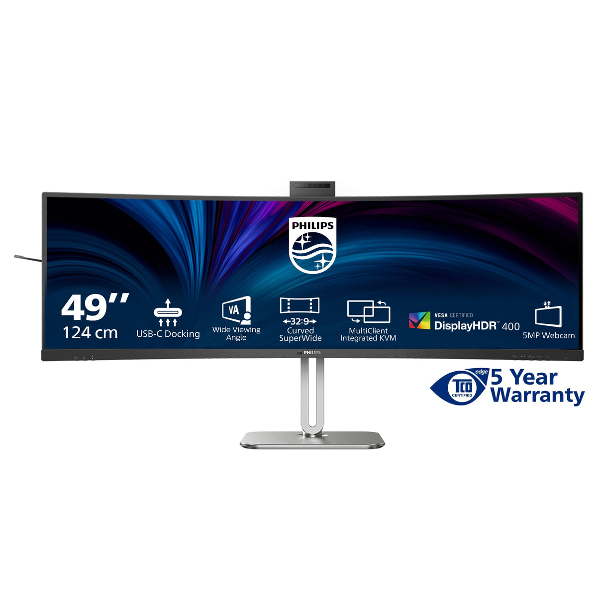 Philips 5000 series 49B2U5900CH/75 computer monitor 124 cm (48.8") 5120 x 1440 pixels Dual QHD LCD B – product view 2 | SeeMyMails Marketplace
