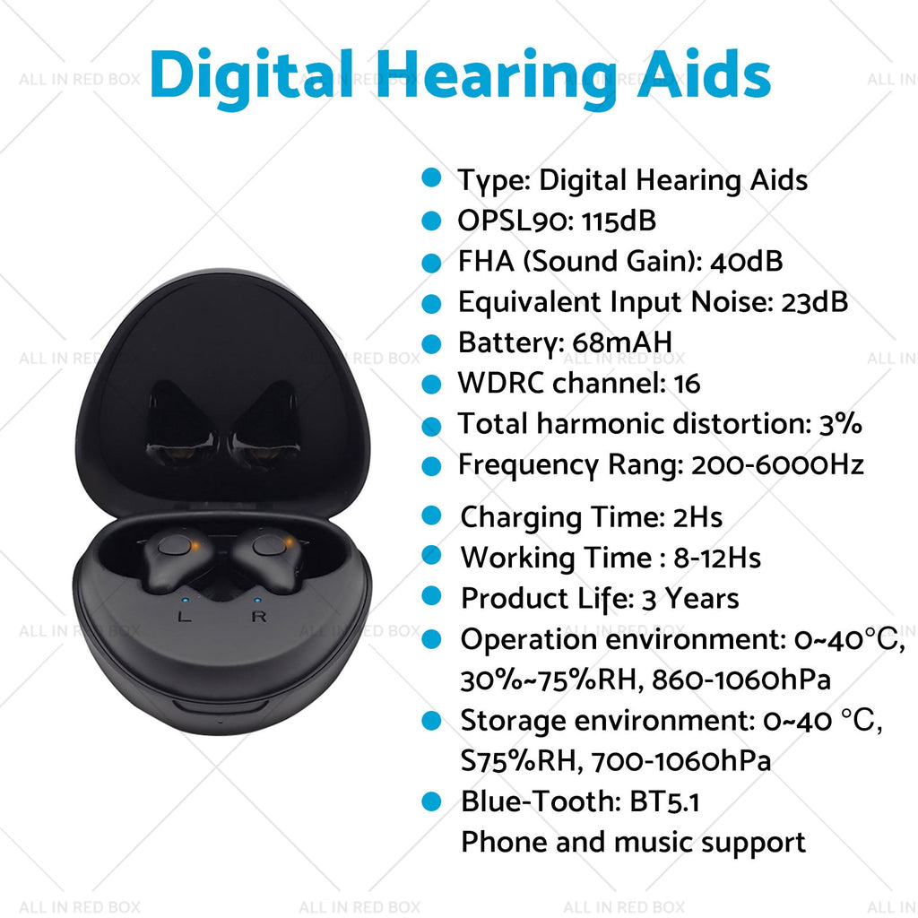 Digital Hearing Aids Suitable for Severe Hearing Loss Rechargeable Bluetooth – product view 3 | SeeMyMails Marketplace