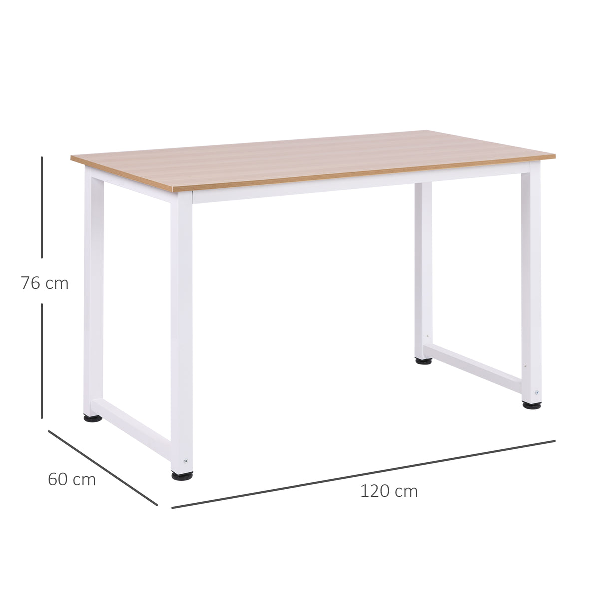 Table ordinateur table salle à manger 120x60x76cm chêne et Blanc Multifonction Grand Plateau Cadre R – product view 5 | SeeMyMails Marketplace
