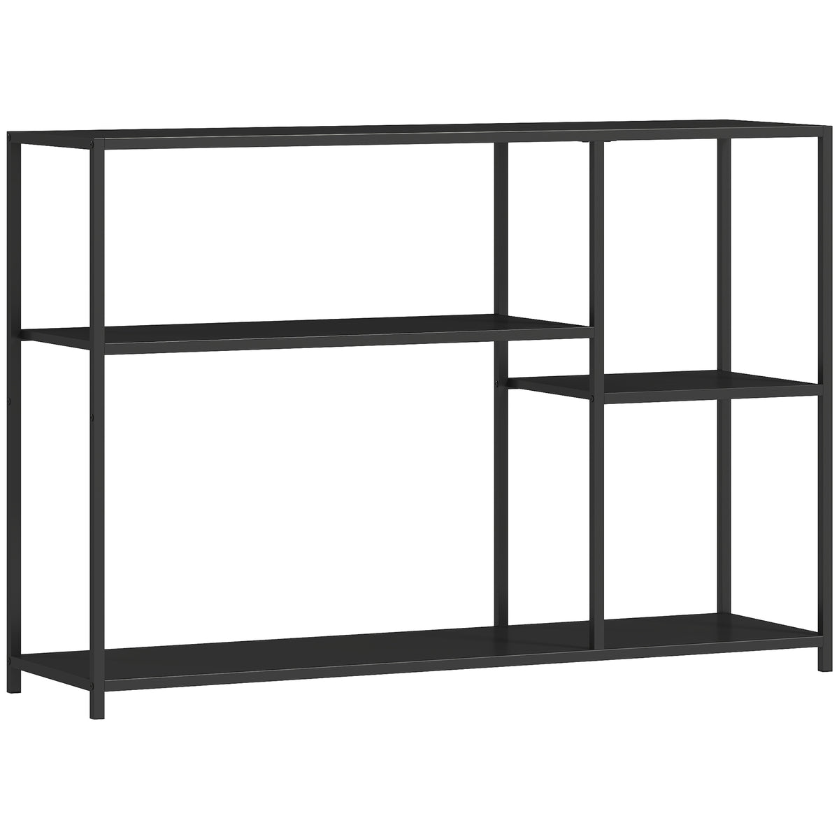 Console meuble étroite à 4 niveaux style industriel cadre en acier, 110 x 30 x 75 cm, noir – product image 5 | SeeMyMails Marketplace