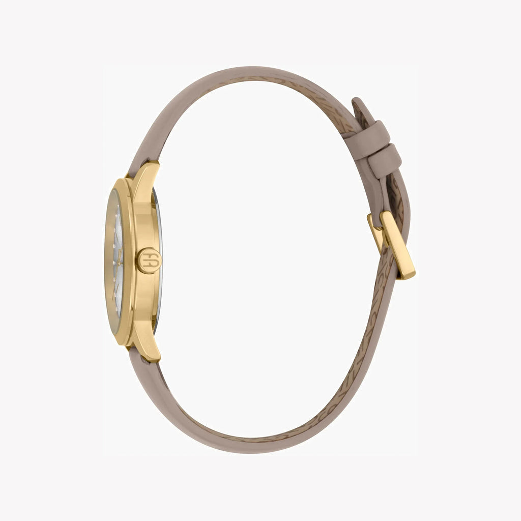 Esprit Women's Beige Leather Watch, Silver Dial | Es1l063m0015 | SeeMyMails Marketplace