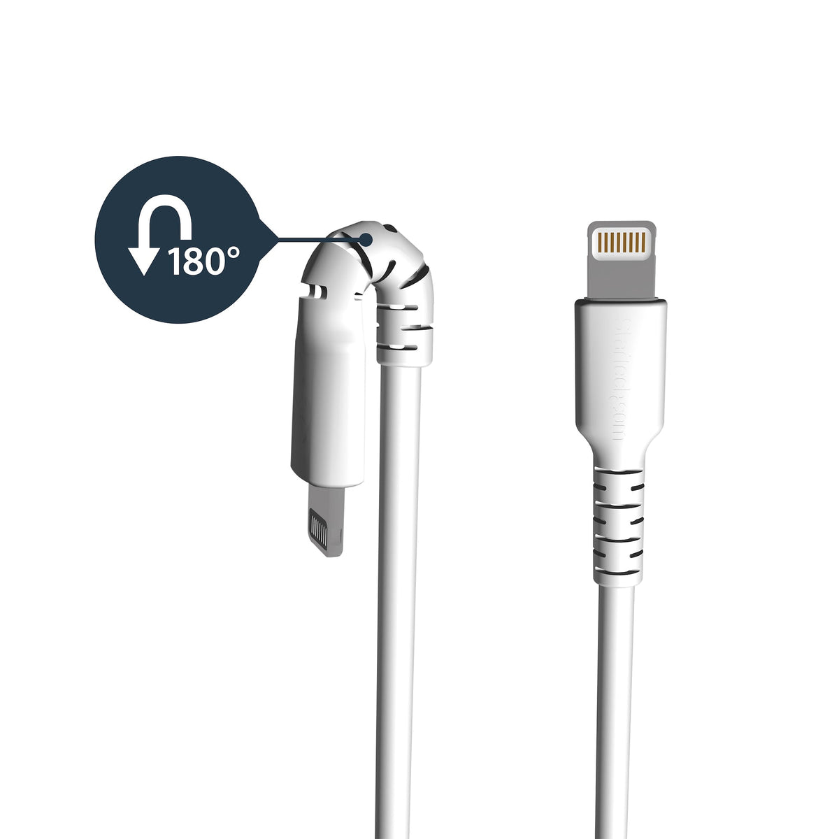 Star Tech 3 foot (1m) Durable White USB-A to Lightning Cable - Heavy Duty Rugged Aramid Fiber USB Ty – product view 2 | SeeMyMails Marketplace