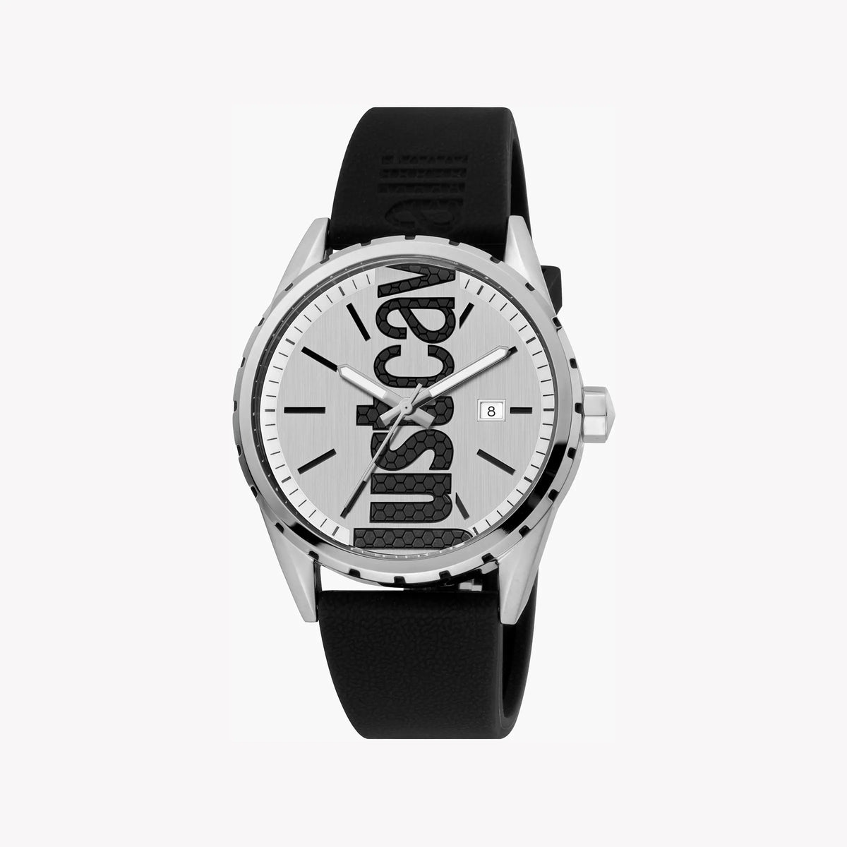 Just Cavalli Men's Silver Dial Watch, Black Silicone | Jc1g082p0015 | SeeMyMails Marketplace