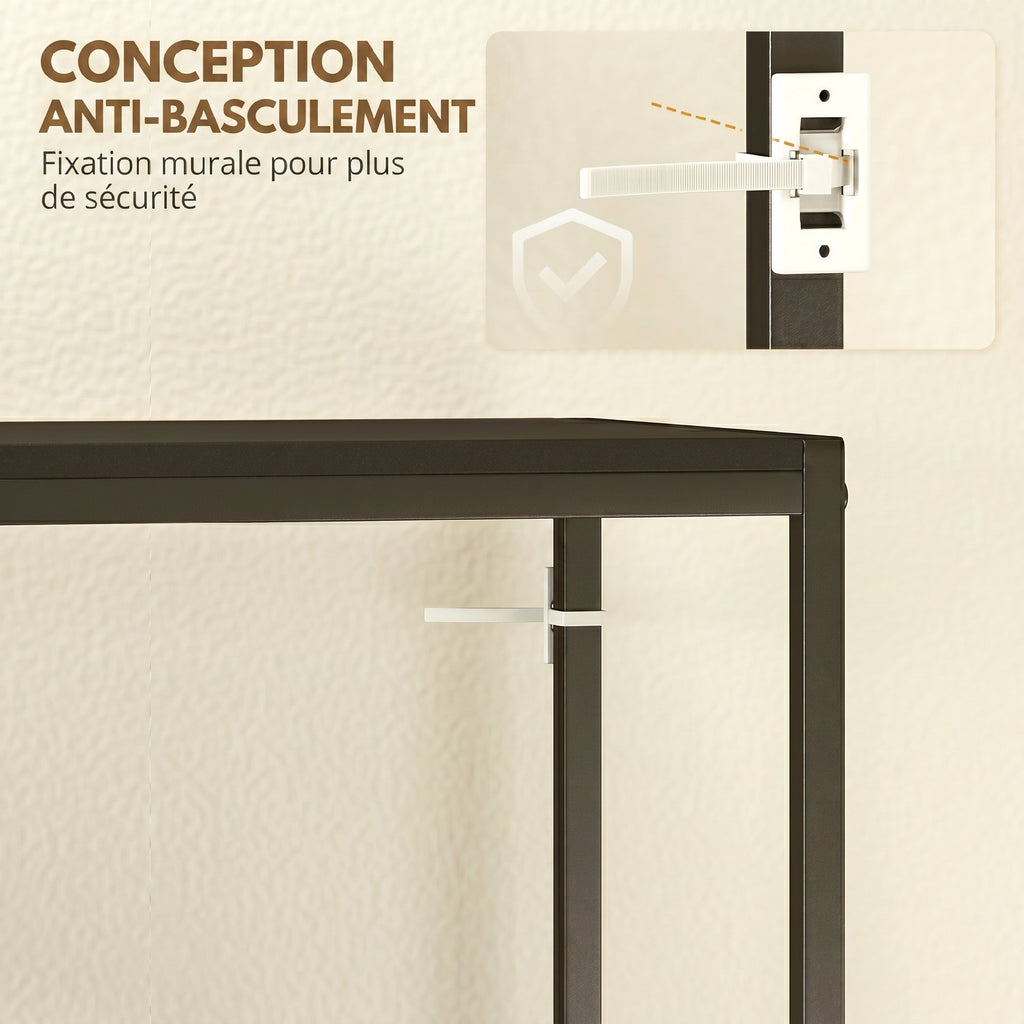Table Console en Acier 2 Étagères Design Moderne pour Salon Entrée Couloir 100 x 30 x 87 cm Noir – product image 7 | SeeMyMails Marketplace