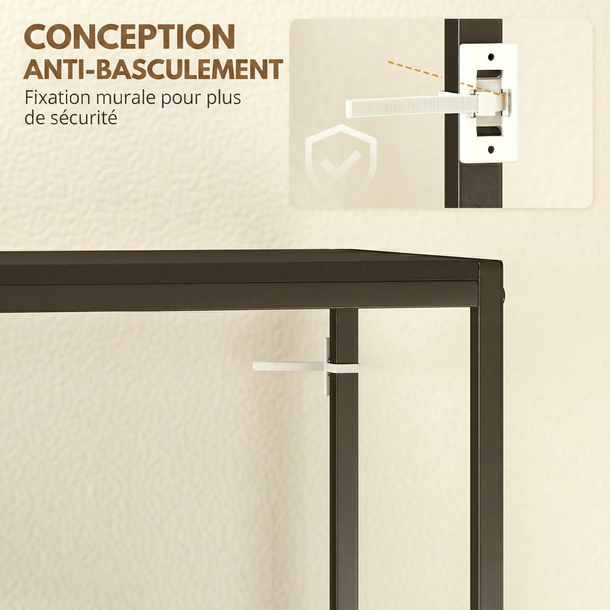 Table Console en Acier 2 Étagères Design Moderne pour Salon Entrée Couloir 100 x 30 x 87 cm Noir – product image 7 | SeeMyMails Marketplace