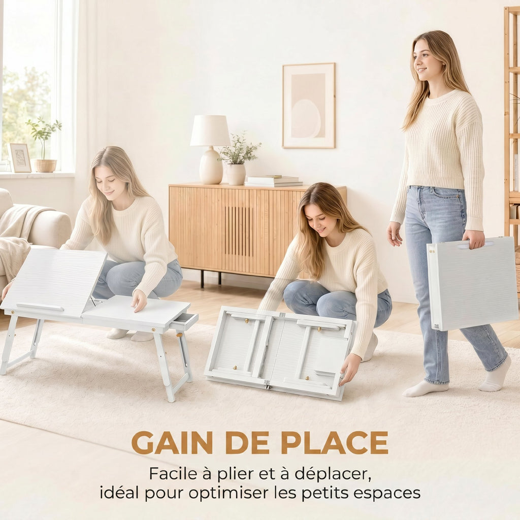 Table de lit pliable et réglable, plateau de lit pour ordinateur portable en bambou plateau inclinab – product view 7 | SeeMyMails Marketplace