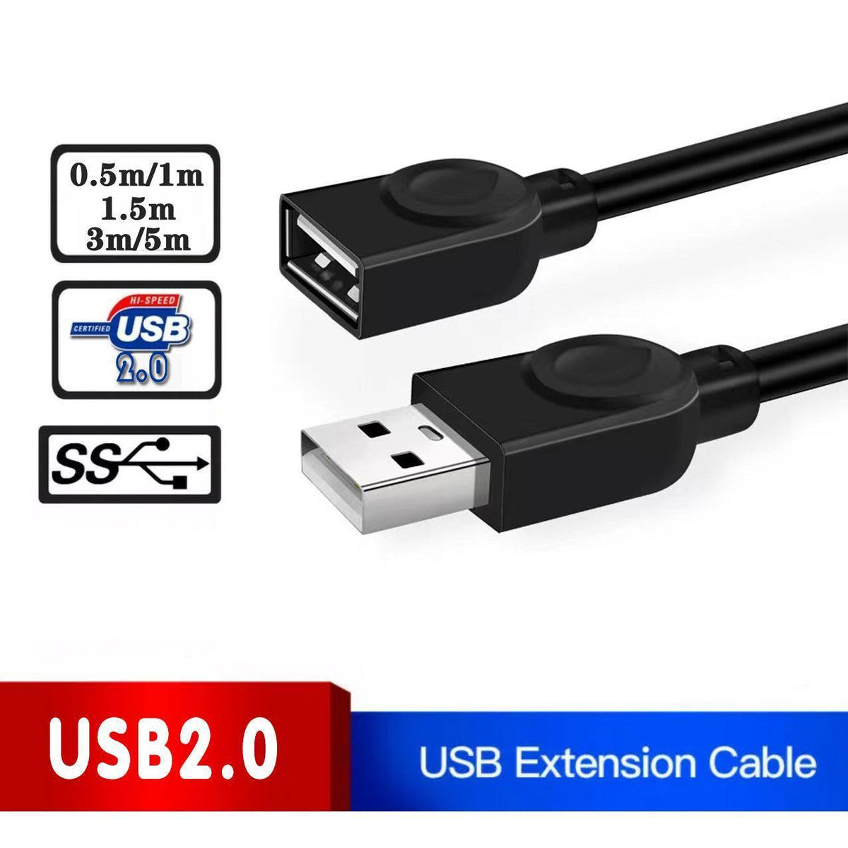 Usb Extension Data Cable 2.0 A Male To A Female Long Cord For Macbook & Computer | SeeMyMails Marketplace