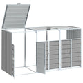 NNEVL Wheelie Bin Storage for Triple Bins Grey 216x81x115 cm Steel | SeeMyMails Marketplace
