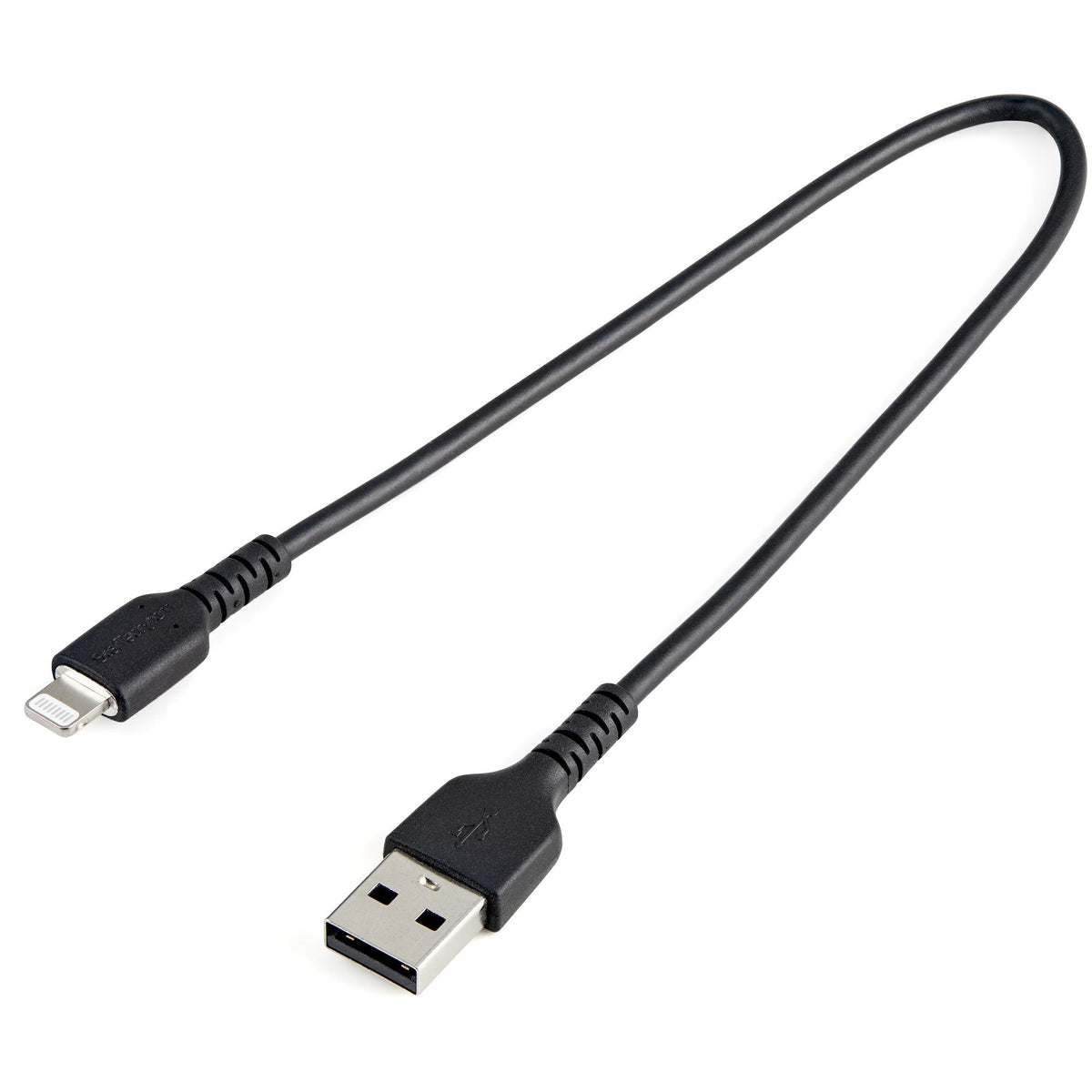Star Tech 12inch (30cm) Durable Black USB-A to Lightning Cable - Heavy Duty Rugged Aramid Fiber USB  – product view 5 | SeeMyMails Marketplace