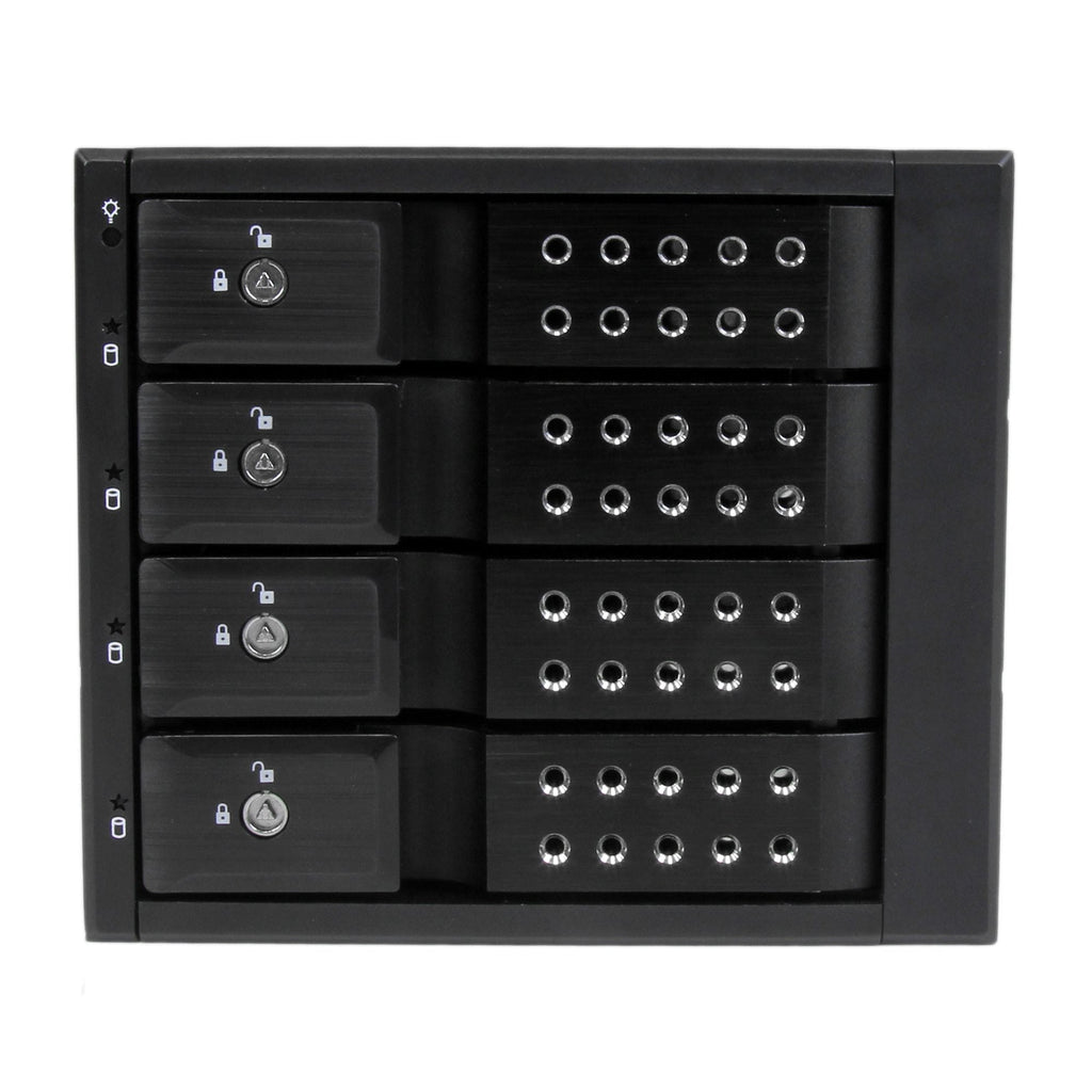 Star Tech 4 Bay Aluminum Trayless Hot Swap Mobile Rack Backplane for 3.5in SAS II/SATA III - 6 Gbps  – product view 2 | SeeMyMails Marketplace