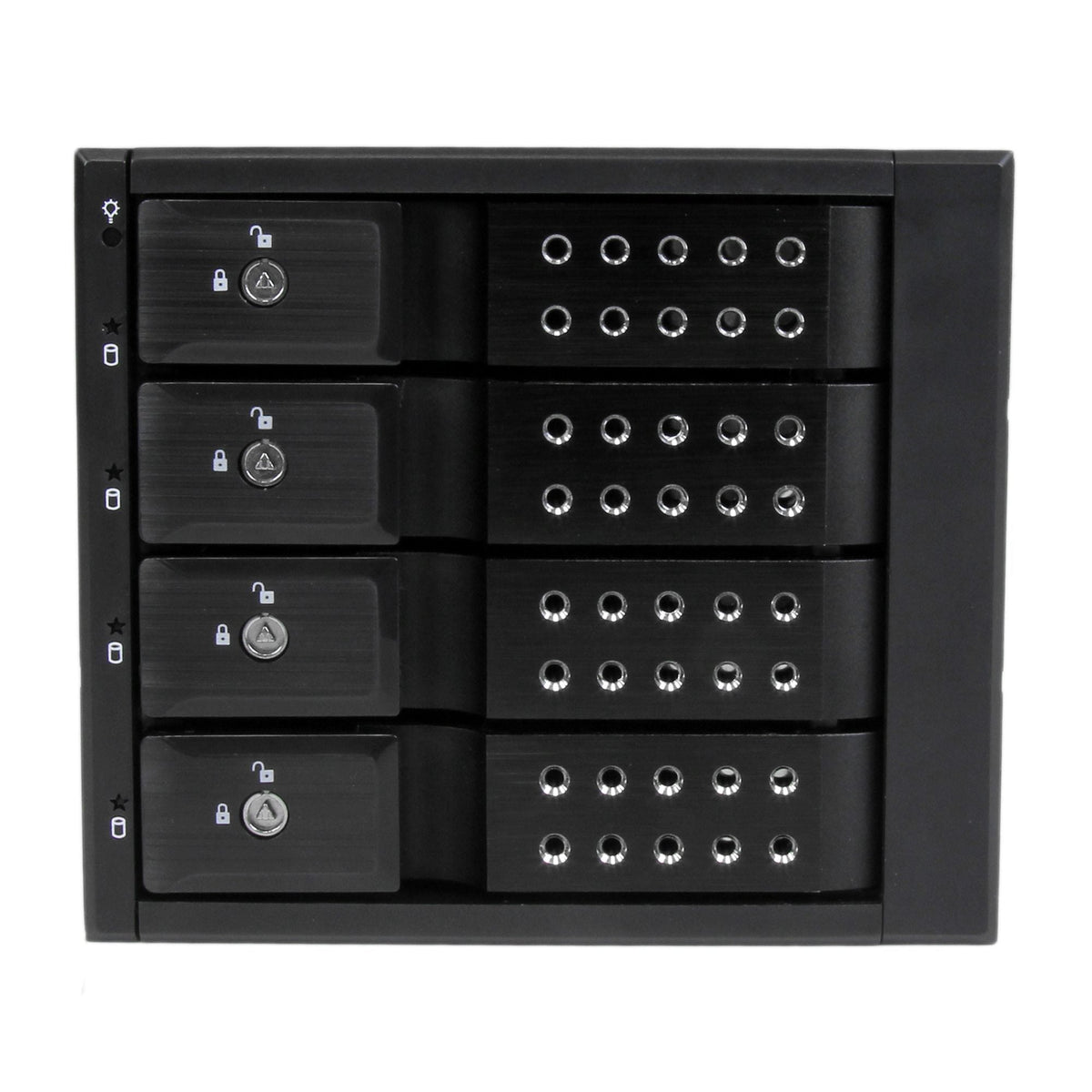 Star Tech 4 Bay Aluminum Trayless Hot Swap Mobile Rack Backplane for 3.5in SAS II/SATA III - 6 Gbps  – product view 2 | SeeMyMails Marketplace