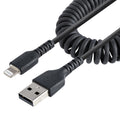 Star Tech 50cm (20in) USB to Lightning Cable, MFi Certified, Coiled iPhone Charger Cable, Black, Dur | SeeMyMails Marketplace