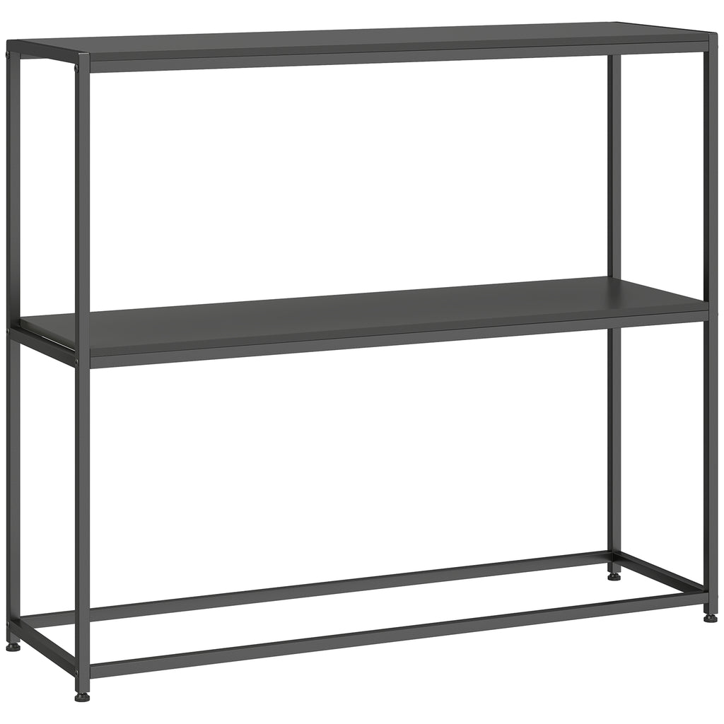 Table Console en Acier 2 Étagères Design Moderne pour Salon Entrée Couloir 100 x 30 x 87 cm Noir – product image 9 | SeeMyMails Marketplace