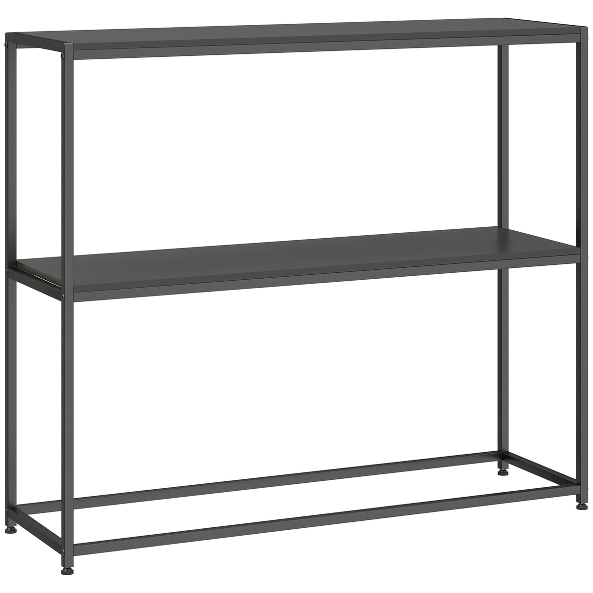 Table Console en Acier 2 Étagères Design Moderne pour Salon Entrée Couloir 100 x 30 x 87 cm Noir – product image 9 | SeeMyMails Marketplace