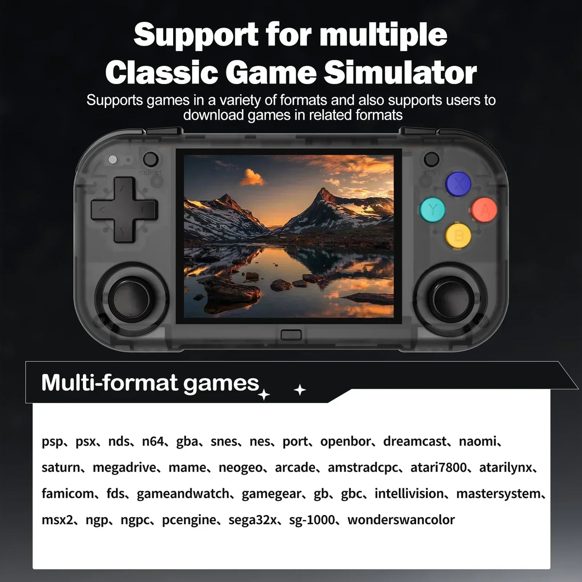 Handheld Retro Gaming Console With 2.8'' Ips Screen – Crystal Black – product view 3 | SeeMyMails Marketplace