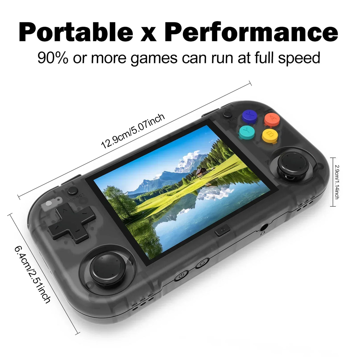NNEOBA Handheld Retro Gaming Console with 2.8'' IPS Screen – Crystal Black – product view 2 | SeeMyMails Marketplace