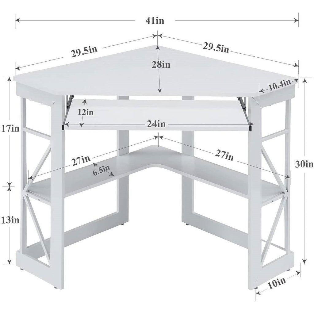 Home Office Corner Computer Desk with Keyboard Tray and Storage Shelves in Black – product view 2 | SeeMyMails Marketplace