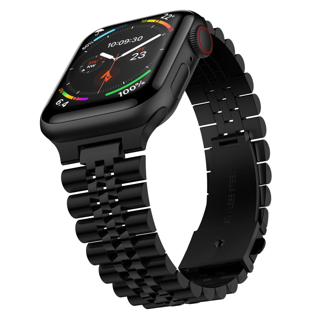 Stainless Steel Link Bracelet Band - The Perth in Black Small - Compatible with Apple Watch Size 38m – product image 3 | SeeMyMails Marketplace
