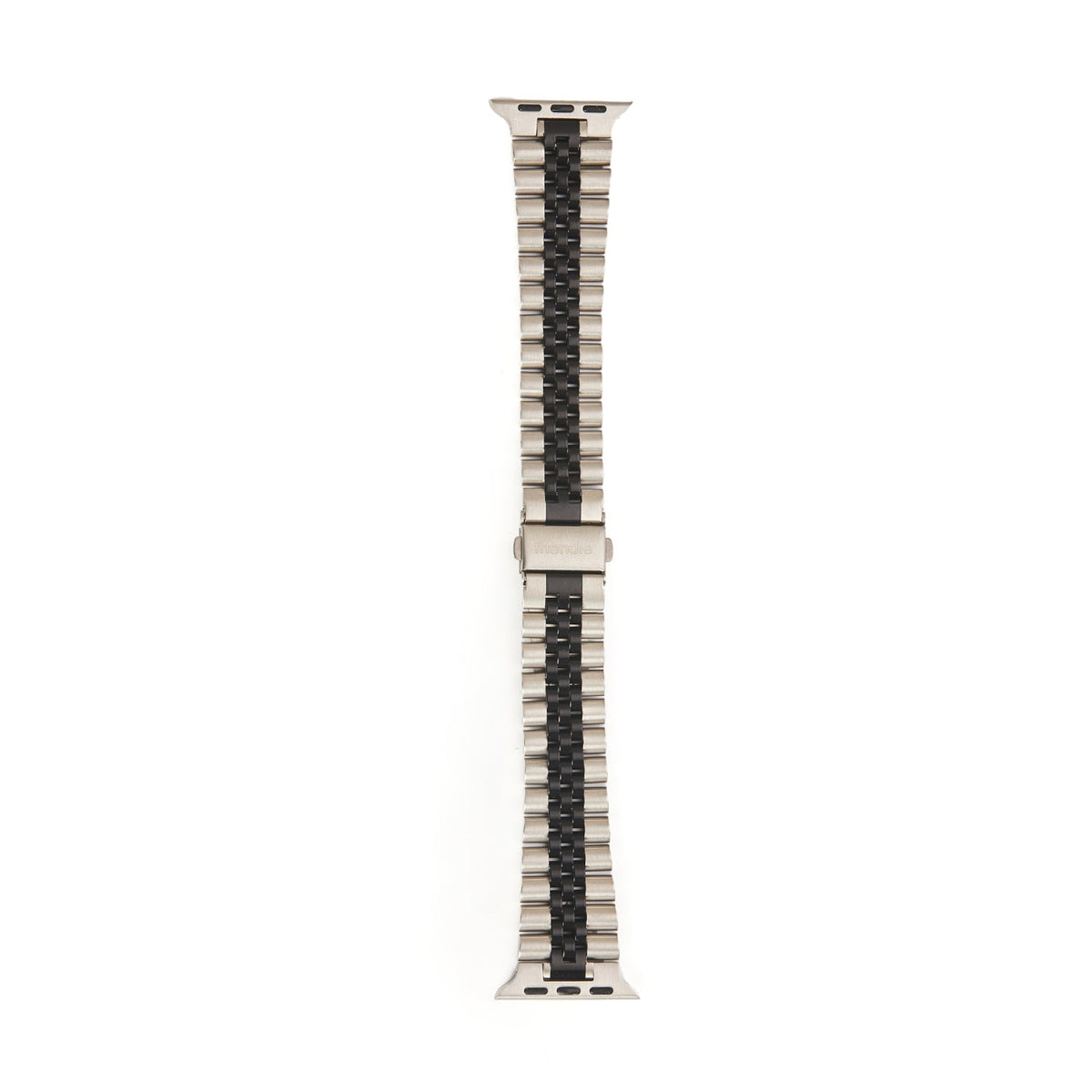 Stainless Steel Link Bracelet Band - The Perth in Silver and Black Large - Compatible with Apple Wat – product image 2 | SeeMyMails Marketplace