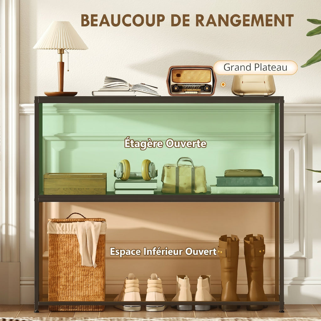 Table Console en Acier 2 Étagères Design Moderne pour Salon Entrée Couloir 100 x 30 x 87 cm Noir – product image 6 | SeeMyMails Marketplace