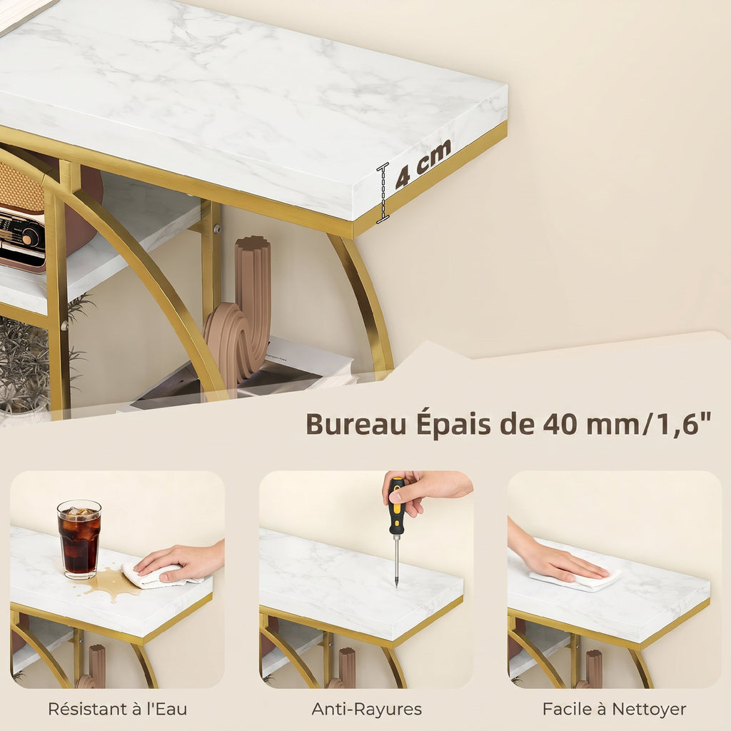 Table Console d'Entrée Meuble d'Entrée Industrielle 6 Étagères Rangement Plateau 4cm 100 x 30 x 81,5 – product view 9 | SeeMyMails Marketplace