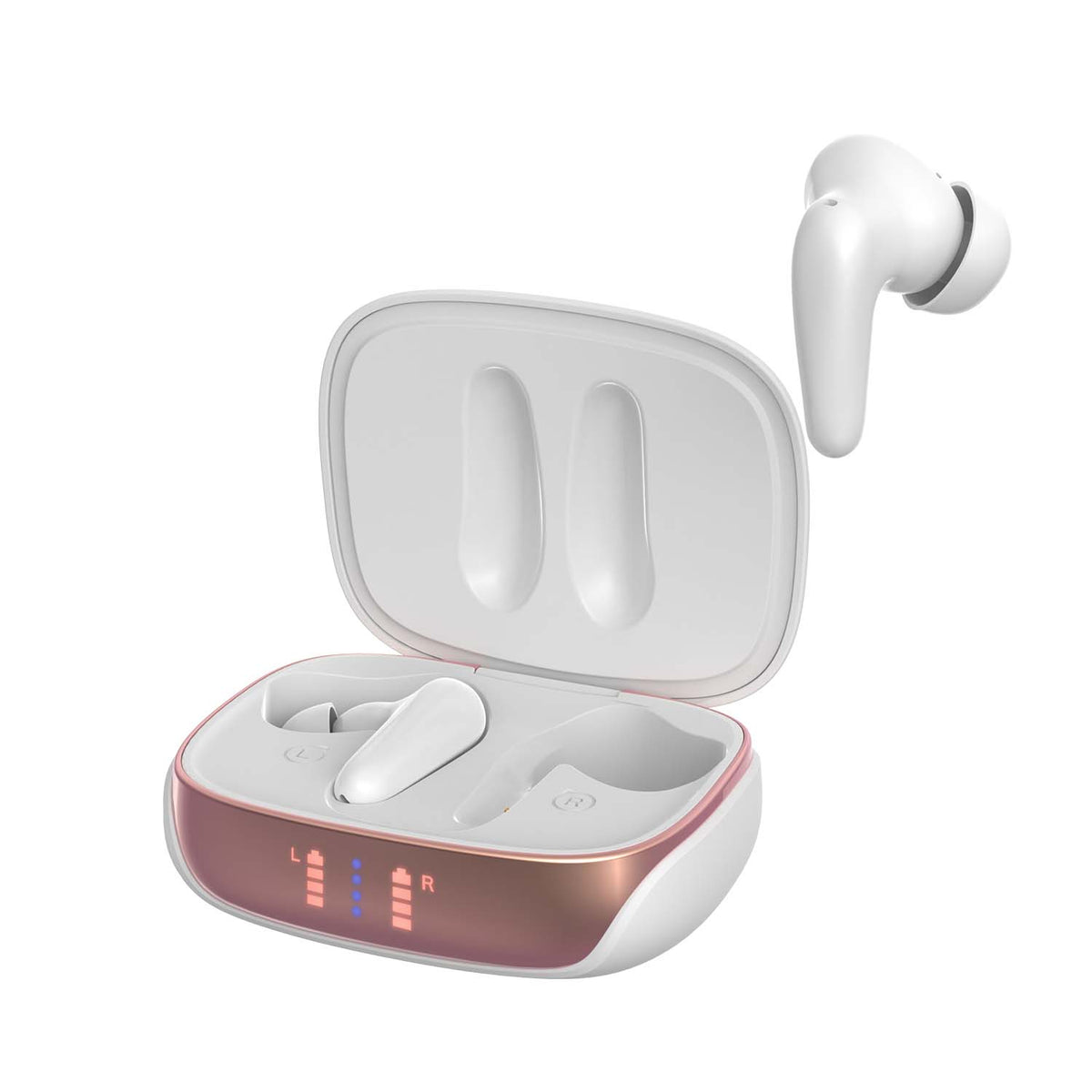 AIR Focus ANC Pearl White and Rose Gold Active Noise Cancelling Earbuds (In Ear Wireless Headphones) – product image 3 | SeeMyMails Marketplace