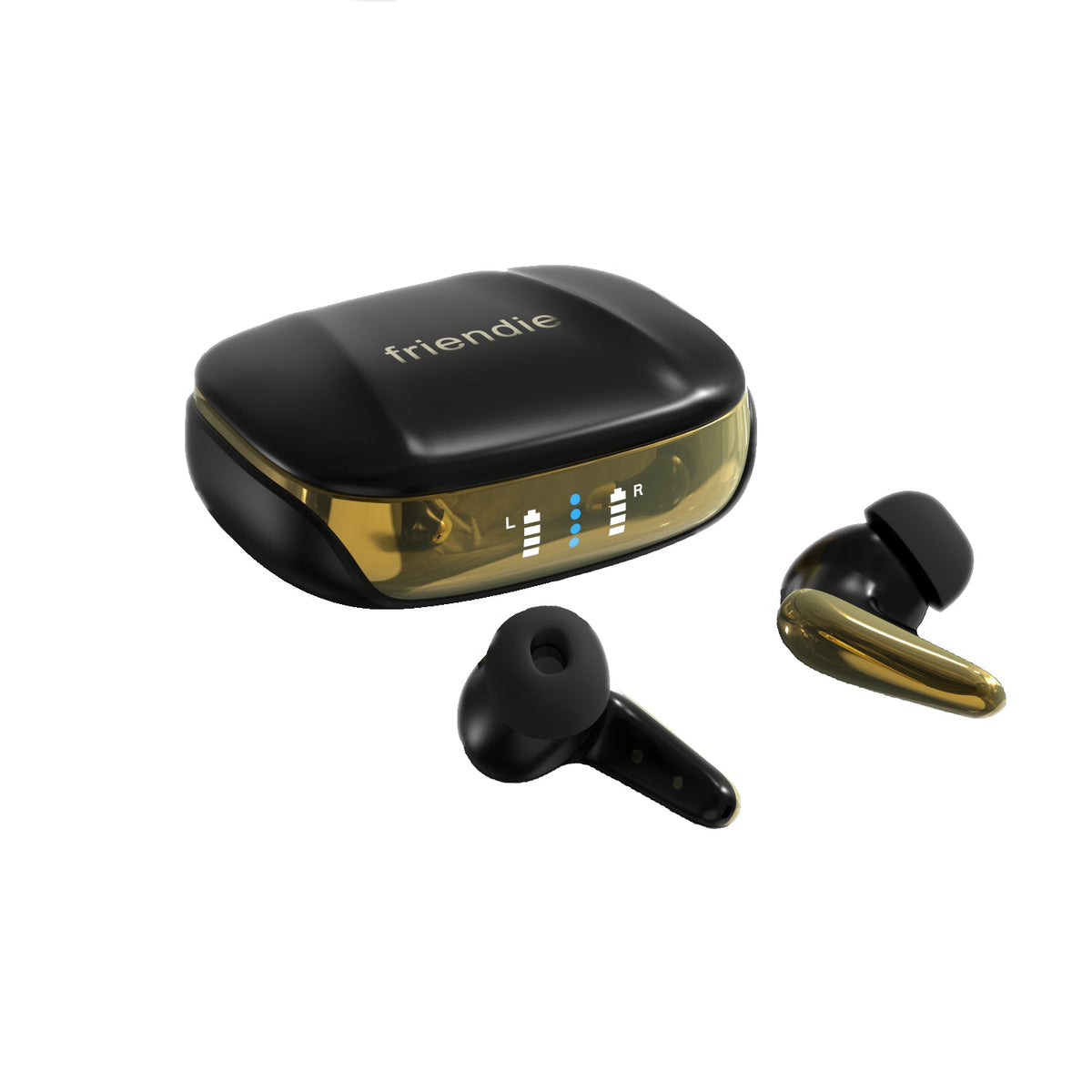 AIR Focus ANC Matte Black and Gold Active Noise Cancelling Earbuds (In Ear Wireless Headphones) – product view 2 | SeeMyMails Marketplace