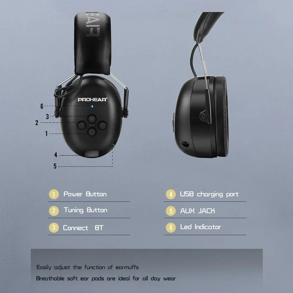 Bluetooth Electronic Earmuffs Black – product view 3 | SeeMyMails Marketplace