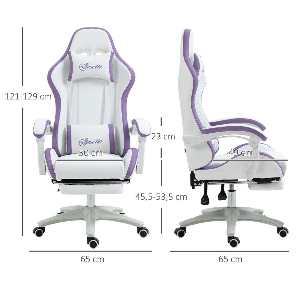 Chaise gaming fauteuil gaming ergonomique avec dossier inclinable à 135° et soutien lombaire, 65 x 6 – product view 2 | SeeMyMails Marketplace