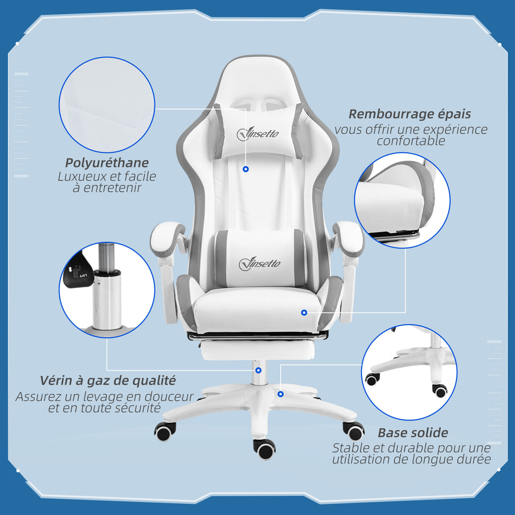Chaise gaming fauteuil gaming ergonomique avec dossier inclinable à 135° et soutien lombaire, 65 x 6 – product view 7 | SeeMyMails Marketplace