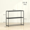 Table Console en Acier 2 Étagères Design Moderne pour Salon Entrée Couloir 100 x 30 x 87 cm Noir | SeeMyMails Marketplace
