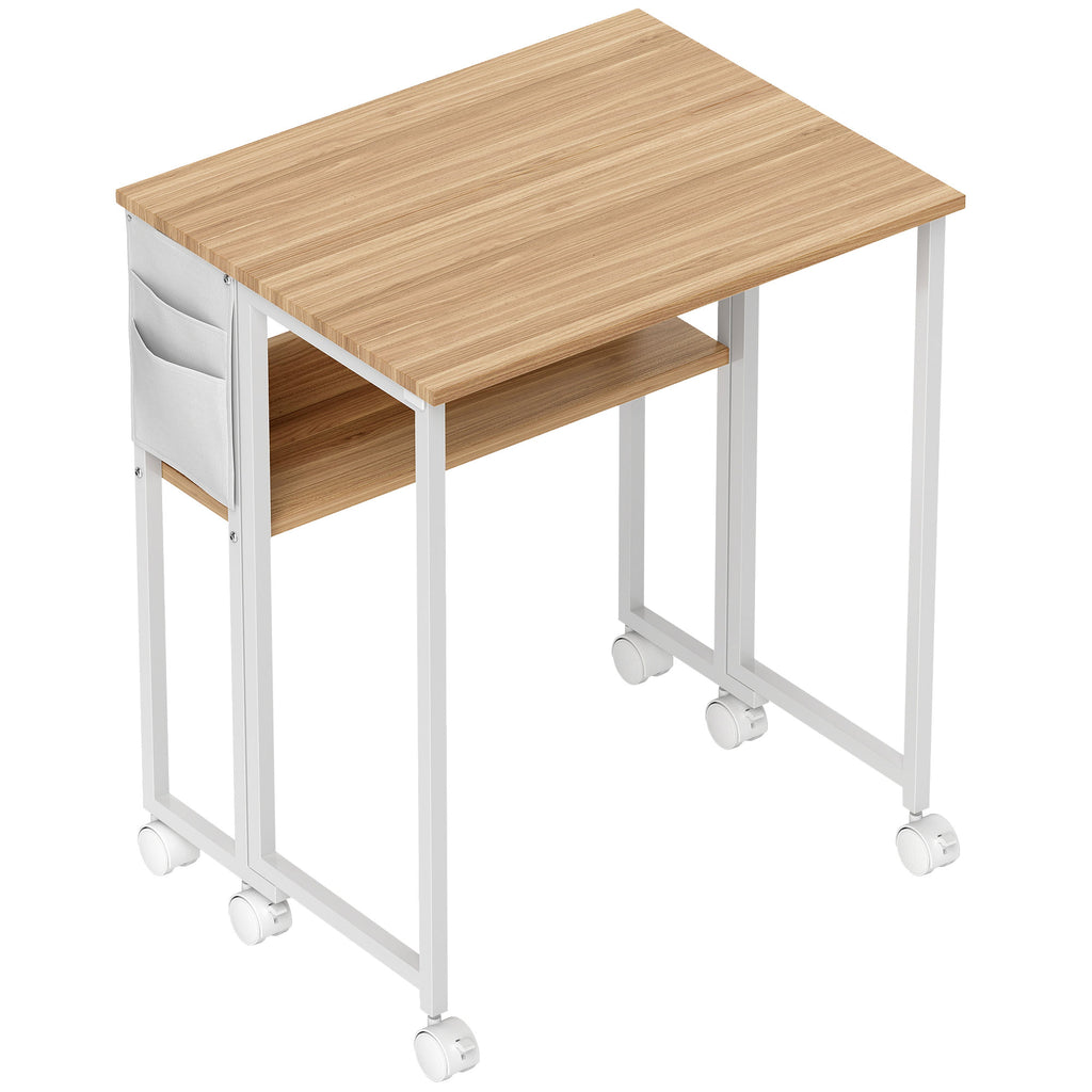 Bureau pliable sur roulettes 63 x 50 cm avec étagère et sac de rangement, bois naturel – product image 7 | SeeMyMails Marketplace