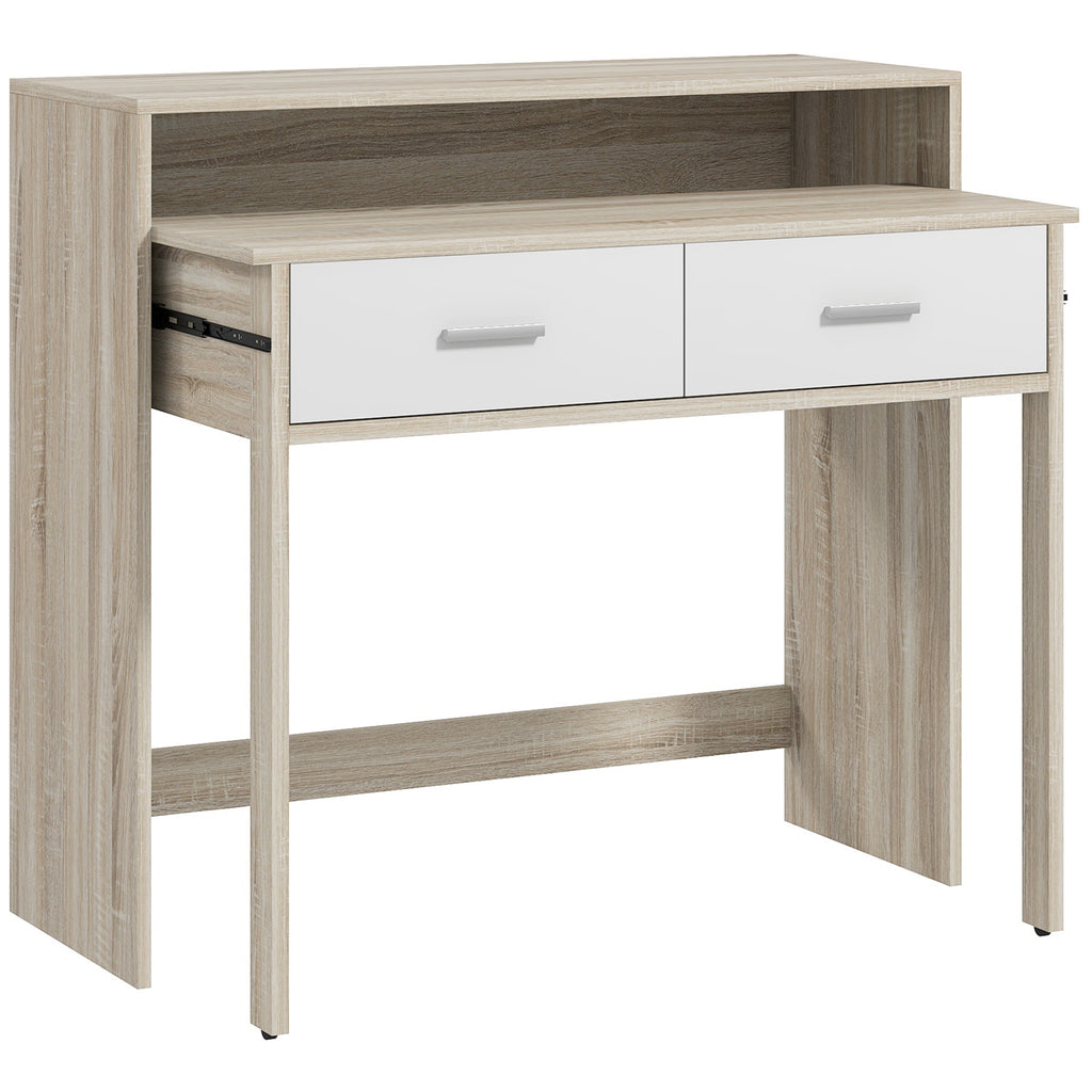 Table console avec plateau coulissant et 2 tiroirs, table de couloir avec rangement, 95l x 35P x 87H – product image 9 | SeeMyMails Marketplace