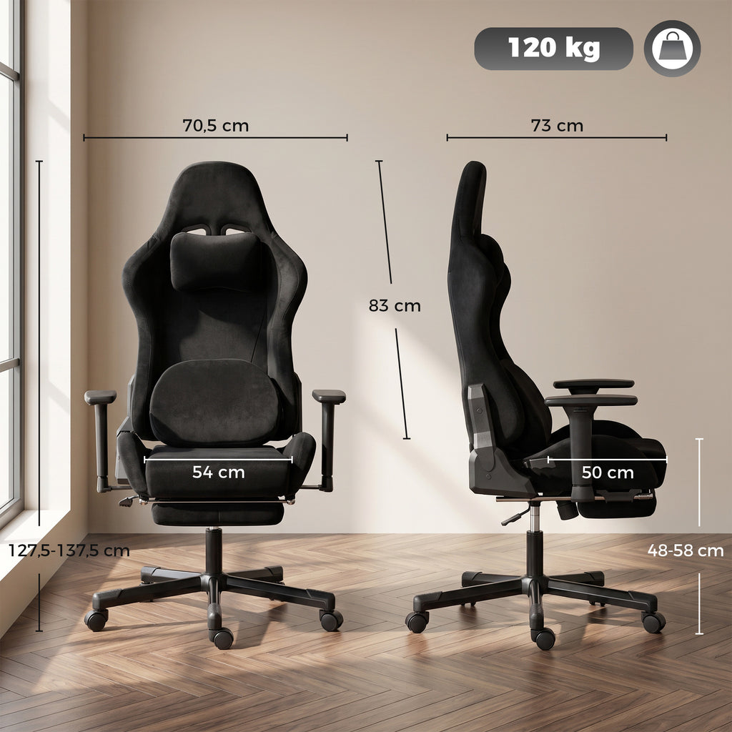 Chaise Gaming Ergonomique Massante et Coussin Lombaire Chauffant, Fauteuil Gaming Inclinable en Lin, – product view 10 | SeeMyMails Marketplace