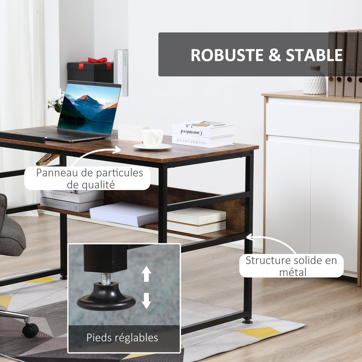 Table à dessin inclinable bureau informatique design industriel - plateau relevable, étagère - panne – product view 10 | SeeMyMails Marketplace