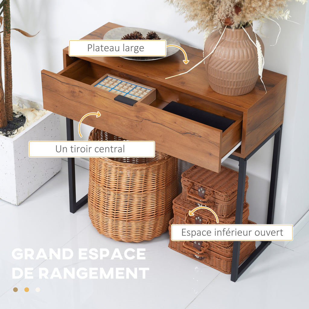 Console meuble, table console avec tiroir et pieds en acier, pour salon, entrée, couloir, 80 x 30 x  – product view 3 | SeeMyMails Marketplace