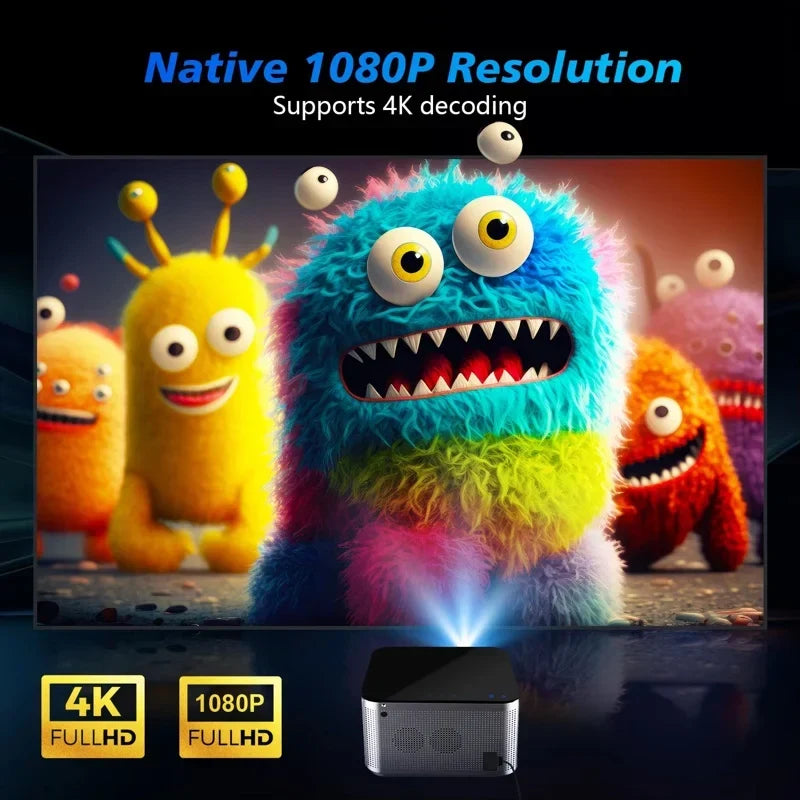 4K Android 11 Smart Projector 1080P LED WiFi6 Black – product view 4 | SeeMyMails Marketplace