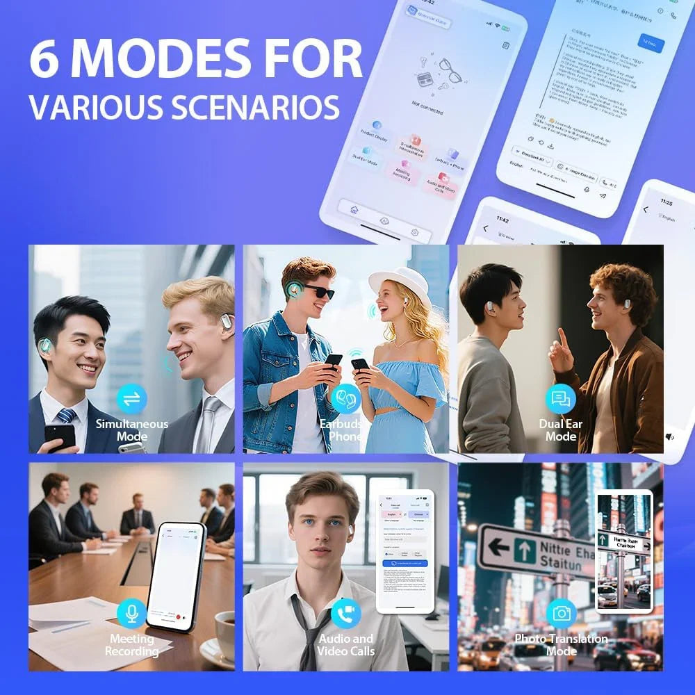 NNEOBA AI Real-Time Translation Wireless Earbuds Blue – product view 2 | SeeMyMails Marketplace
