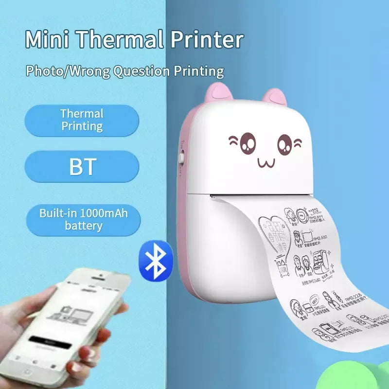 Portable Thermal Printer MINI - Wireless BT 203dpi Photo Label Memo Printing (Pink) – product image 4 | SeeMyMails Marketplace