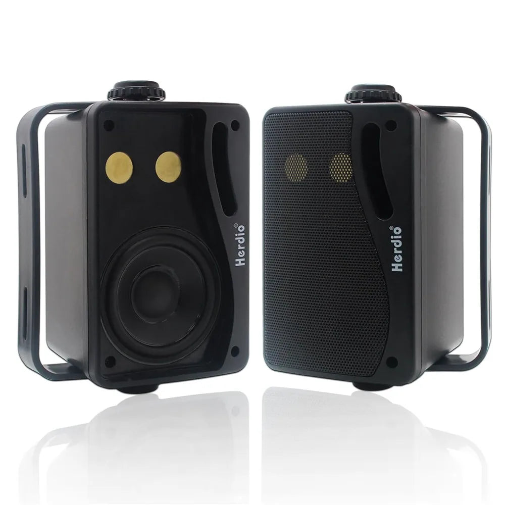3-Way Waterproof Wall Mount Speakers Black | SeeMyMails Marketplace