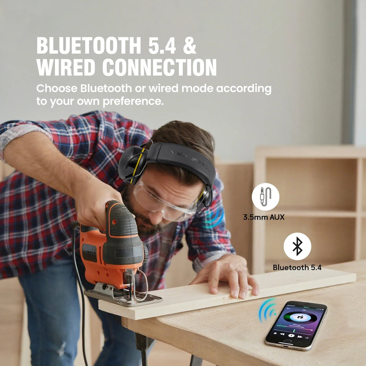 Rechargeable Noise Reduction Earmuffs Yellow – product view 3 | SeeMyMails Marketplace