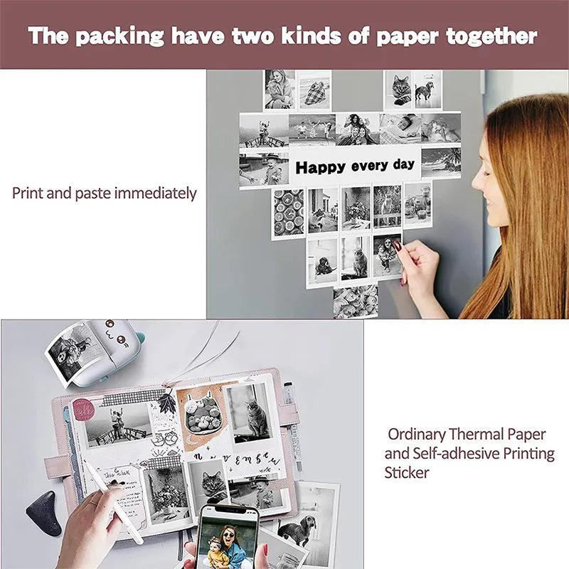 Portable Thermal Printer MINI - Wireless BT 203dpi Photo Label Memo Printing (Pink) | SeeMyMails Marketplace