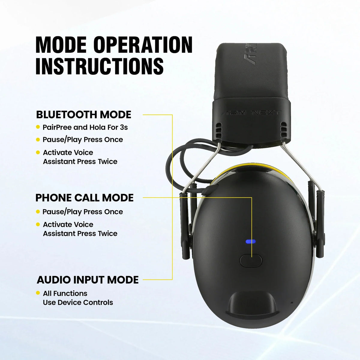 Rechargeable Noise Reduction Earmuffs Yellow – product view 2 | SeeMyMails Marketplace