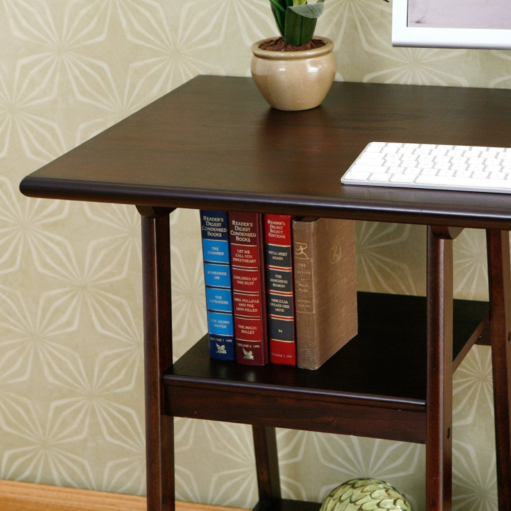 Espresso Finish Wood Home Office Laptop Computer Desk – product view 2 | SeeMyMails Marketplace
