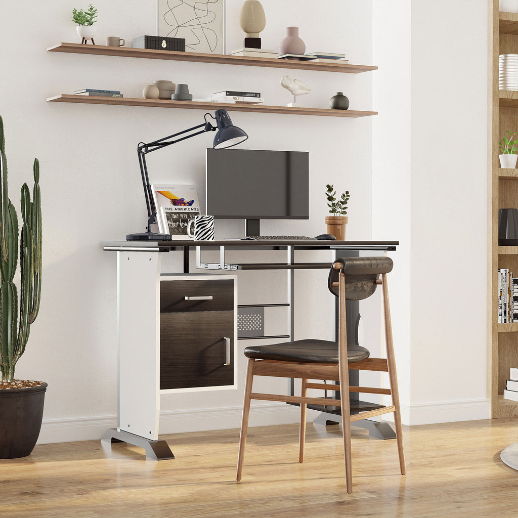 Bureau d'ordinateur, 100 x 52 x 75 cm, bureau avec tablette coulissante pour clavier, tiroirs et sup – product image 10 | SeeMyMails Marketplace