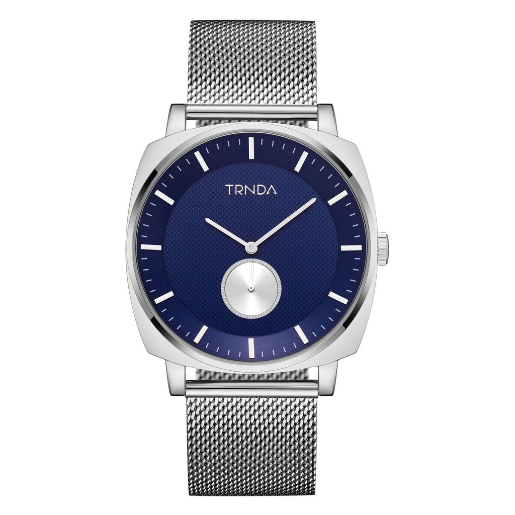 Trnda Men's Stainless Steel Watch, Blue Dial | Trn-Sq45-Sl | SeeMyMails Marketplace